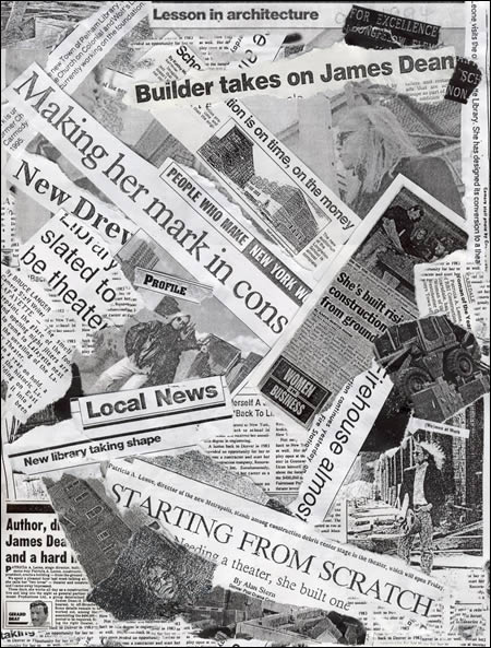 Collage of various newspaper articles about Dakota Consulting Corp. and owner Patricia A. Leone